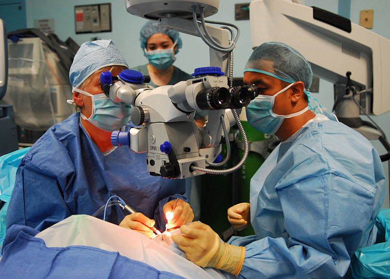 Doctors performing Cataract treatment