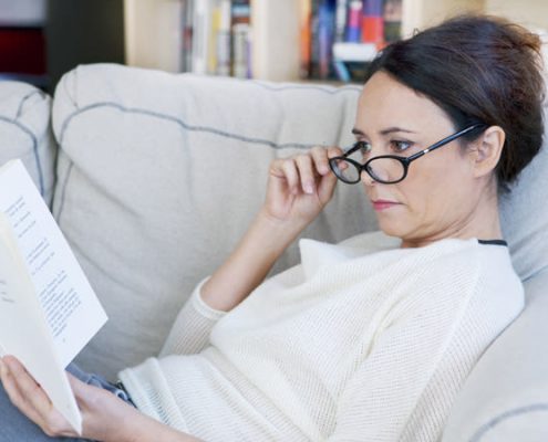 a girl suffering from Farsightedness (Hyperopia)