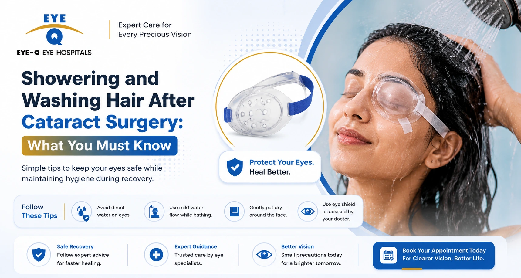 showering and washing hair after cataract surgery